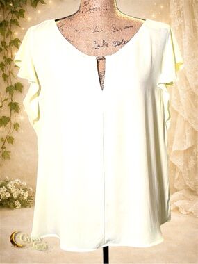 Counterparts Yellow Ruffle Sleeve Top XL Women's Blouse